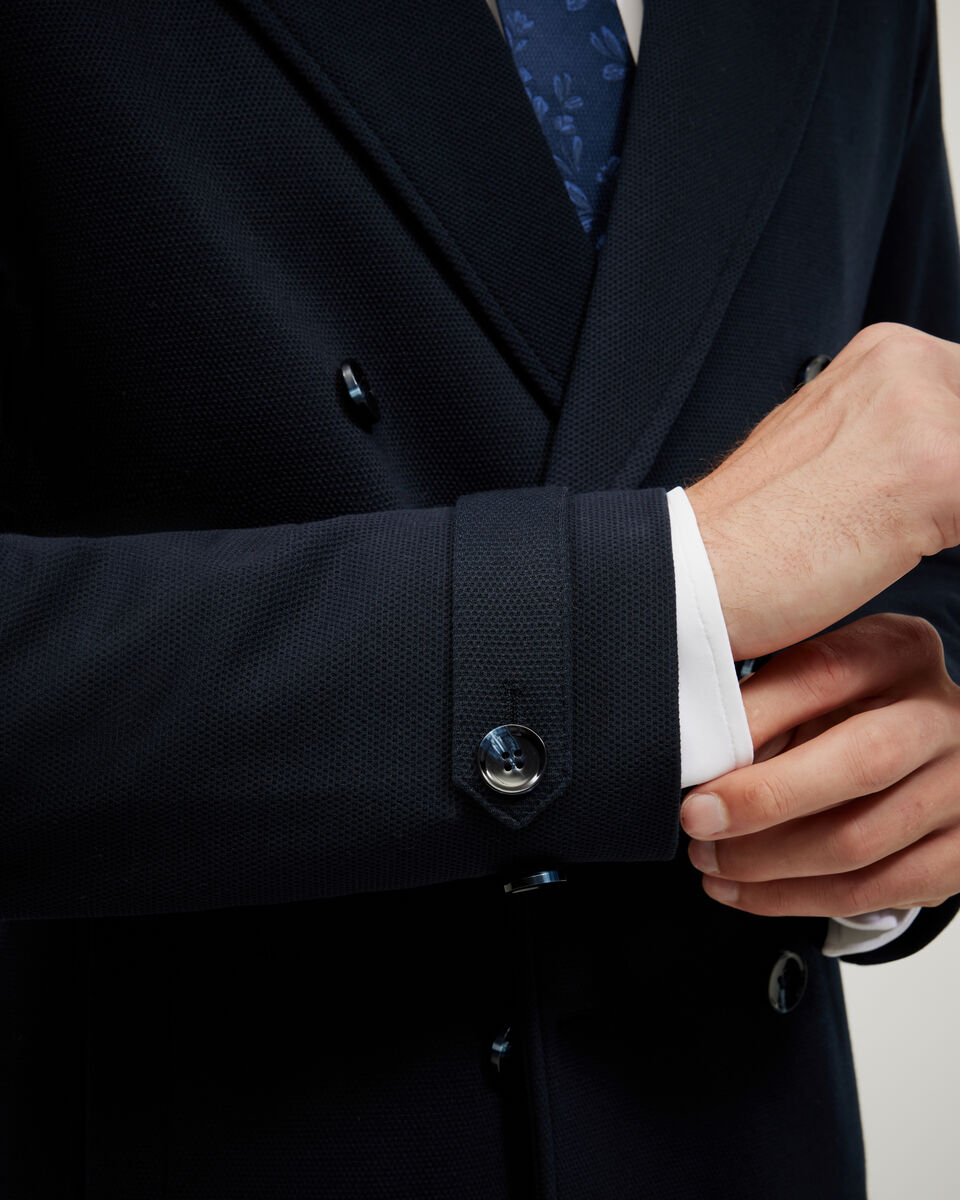Double Breasted Travel Performance Peacoat, Navy, hi-res
